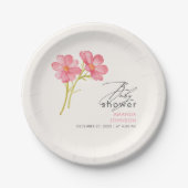 ボヘミアンワイルドフラワーフローラベビーシャワー ペーパープレート (正面)