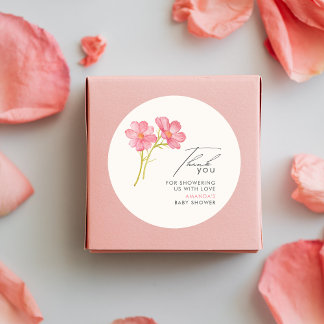 ボヘミアンワイルドフラワーフローラベビーシャワー ラウンドシール