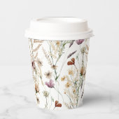 ボヘミアンワイルドフラワーブライダルシャワープレート 紙コップ (正面)