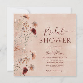ボヘミアンワイルドフラワーブライダルシャワー招待 招待状
