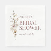 ボヘミアンワイルドフラワーブライダルシャワー スタンダードランチョンナプキン (正面)