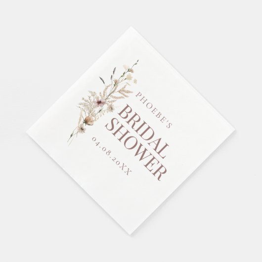 ボヘミアンワイルドフラワーブライダルシャワー スタンダードランチョンナプキン (角)