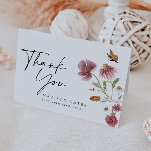 ボヘミアンワイルドフラワー感謝カード サンキューカード