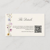 ボヘミアンワイルドフラワーQRコード詳細結婚ズ エンクロージャーカード (正面)