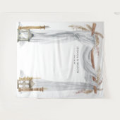 ボヘミアンワックスキャンドル ウェディングアーチ バックドロップ フォトブース タペストリー (正面(横))