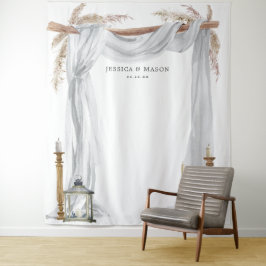 ボヘミアンワックスキャンドル ウェディングアーチ バックドロップ フォトブース タペストリー