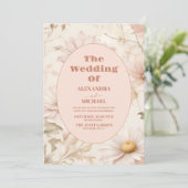 ボヘミアンワンピースの水彩ダリアのウェディング 招待状 (スタンド正面)