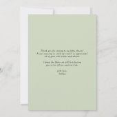 ボヘミアンワンピースの水彩画の鉢植えの観葉植物ベイビーシャワー サンキューカード (裏面)