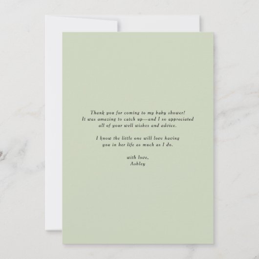 ボヘミアンワンポイントポットハウスプランツベイビーシャワー サンキューカード (裏面)