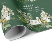 ボヘミアンワークの水彩画のクリスマスコンポジション ホリデー ラッピングペーパー (ロールコーナー)