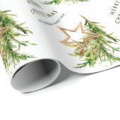 ボヘミアンワークの水彩画のクリスマスコンポジション ホリデー ラッピングペーパー (ロールコーナー)