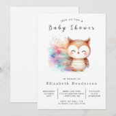 ボヘミアンワーズ オウル ベイビー シャワー 招待状 (正面/裏面)