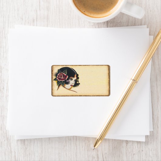 ボヘミアンヴィンテージガールウッドトリム住所 シール (インサイチュ)