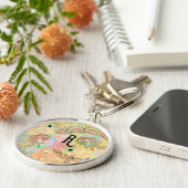 ボヘミアンヴィンテージダマスコフェザーヒッピーシックなパステル キーホルダー (側面)