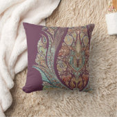 ボヘミアンヴィンテージパープルトバルペイズリーパターン クッション (ブランケット)