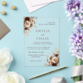 ボヘミアンヴィンテージフローラオールシーズ結婚ンズ アクリル招待状 (インサイチュ (ウェディング))