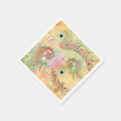ボヘミアンヴィンテージユニークアートヒッパイパステルwhimsica スタンダードカクテルナプキン (角)