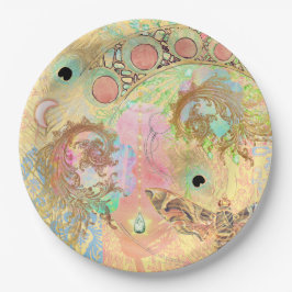 ボヘミアンヴィンテージユニークアートヒッパイパステルwhimsica ペーパープレート