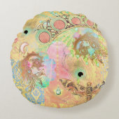 ボヘミアンヴィンテージユニークアートヒッパイパステルwhimsica ラウンドクッション