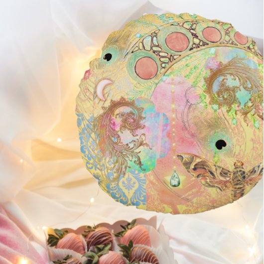 ボヘミアンヴィンテージユニークアートヒッパイパステルwhimsica ラウンドクッション