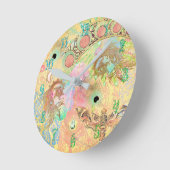 ボヘミアンヴィンテージユニークアートヒッパイパステルwhimsica ラウンド壁時計 (傾斜)