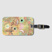 ボヘミアンヴィンテージユニークアートヒッパイパステルwhimsica ラゲッジタグ (正面横)