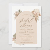 ボヘミアン乾燥パーム葉ブライダルシャワーの導入 招待状 (正面)
