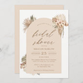ボヘミアン乾燥パーム葉ブライダルシャワーの導入 招待状 (正面/裏面)
