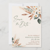 ボヘミアン乾燥フローラ緑化保存日 招待状 (正面)