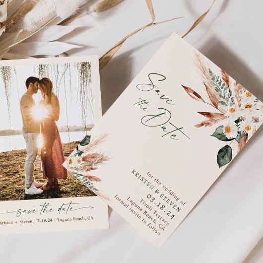 ボヘミアン乾燥フローラ緑化保存日 招待状