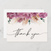 ボヘミアン乾燥ブーケパンパスグラスありがとう ノートカード (正面/裏面)