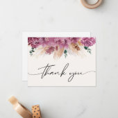 ボヘミアン乾燥ブーケパンパスグラスありがとう ノートカード (正面/裏面インサイチュ)