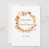 ボヘミアン乾素朴フローラ秋秋の結婚式 招待状 (裏面)