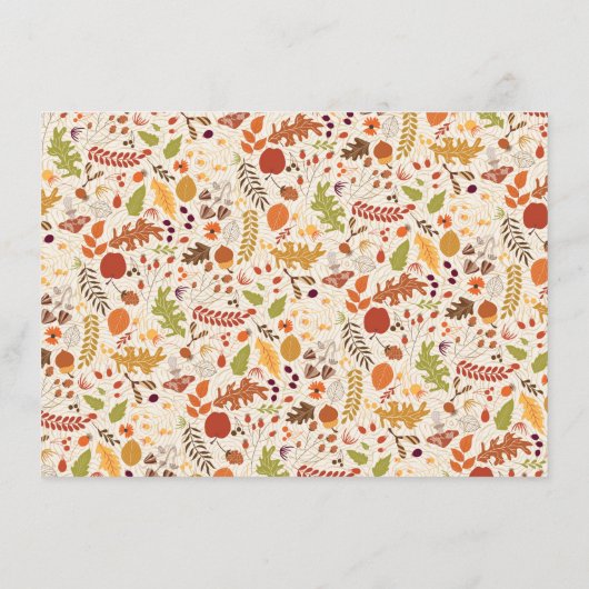 ボヘミアン乾素朴杯の秋の秋花嫁カード メニュー (裏面)