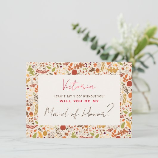 ボヘミアン乾素朴杯の秋の秋花嫁カード メニュー (スタンド正面)