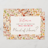 ボヘミアン乾素朴杯の秋の秋花嫁カード メニュー (正面/裏面)