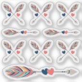 ボヘミアン交差矢印とハートプランナーシート シール (正面)