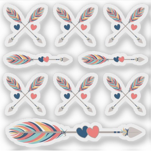 ボヘミアン交差矢印とハートプランナーシート シール (正面)