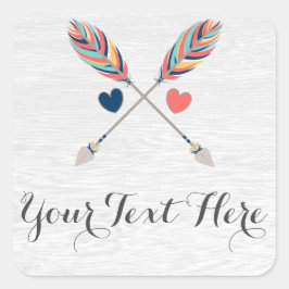 ボヘミアン交差素朴矢印オンウッドボホシック スクエアシール