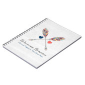 ボヘミアン交差素朴矢印オンウッドボホシック ノートブック (左側)