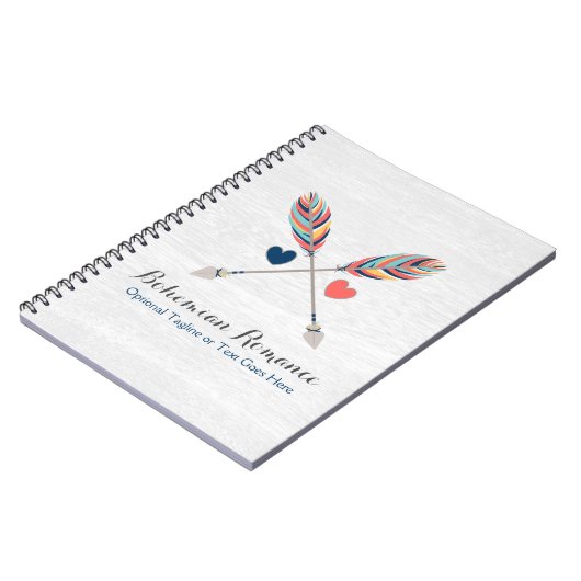 ボヘミアン交差素朴矢印オンウッドボホシック ノートブック (左側)