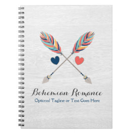 ボヘミアン交差素朴矢印オンウッドボホシック ノートブック