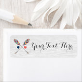 ボヘミアン交差素朴矢印オンウッドボホシック ラベル (インサイチュ)