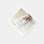 ボヘミアン写真オーバーレイスクリプト赤ちゃんシャワー スタンダードカクテルナプキン (角)