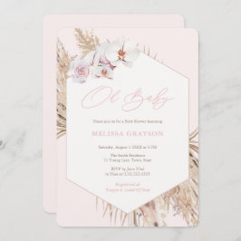 ボヘミアン反抗的な子どもパンパスグラスガールベビーシャワー 招待状