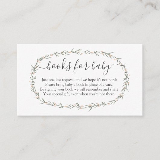 ボヘミアン女の子の本の代わりに、ベビー挿入のための本 エンクロージャーカード (正面)