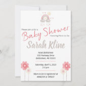 ボヘミアン女の子の赤ん坊シャワー招待、ボホ 招待状 (正面)