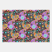 ボヘミアン女性のカーボーイバンダナペイズリーファンタジープリント ラッピングペーパーシート (正面2)
