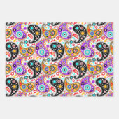 ボヘミアン女性のカーボーイバンダナペイズリーファンタジープリント ラッピングペーパーシート (正面)