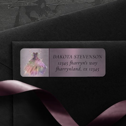 ボヘミアン妖精ボールのガウン | ミュートされたアグラデーションドレス ラベル